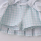 Blue active gingham skorts set