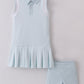 Blue active gingham shorts dress set