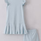 Blue active ruffle dress set