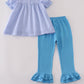 Blue princess pumpkin ruffle set
