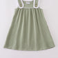 Premium sage ruffle dress