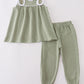Premium sage ruffle pants set