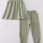 Premium sage ruffle pants set