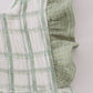 Premium sage ruffle plaid dress