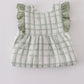 Premium sage ruffle plaid dress