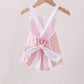 Pink ribbon ruffle bow bubble