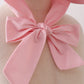 Pink ruffle bow bonnet