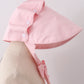 Pink ruffle bow bonnet