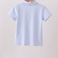 Blue stripe apple embroidery shirt
