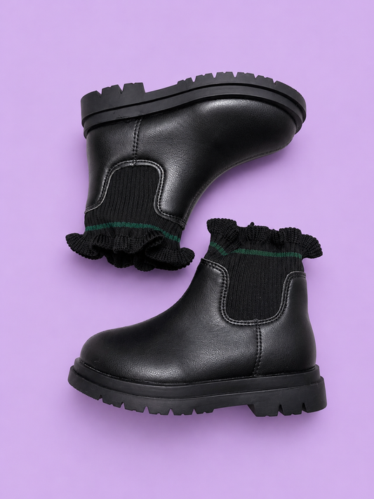 Black Ruffle Boot