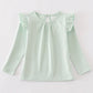 Platinum Green ruffle girl top