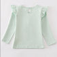 Platinum Green ruffle girl top