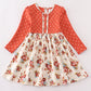 Platinum rust floral dot button dress