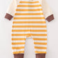 Platinum brown stripe boy romper