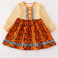 Platinum Yellow halloween print stripe dress