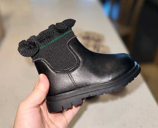 Ruffle Boot With Side Zipper
