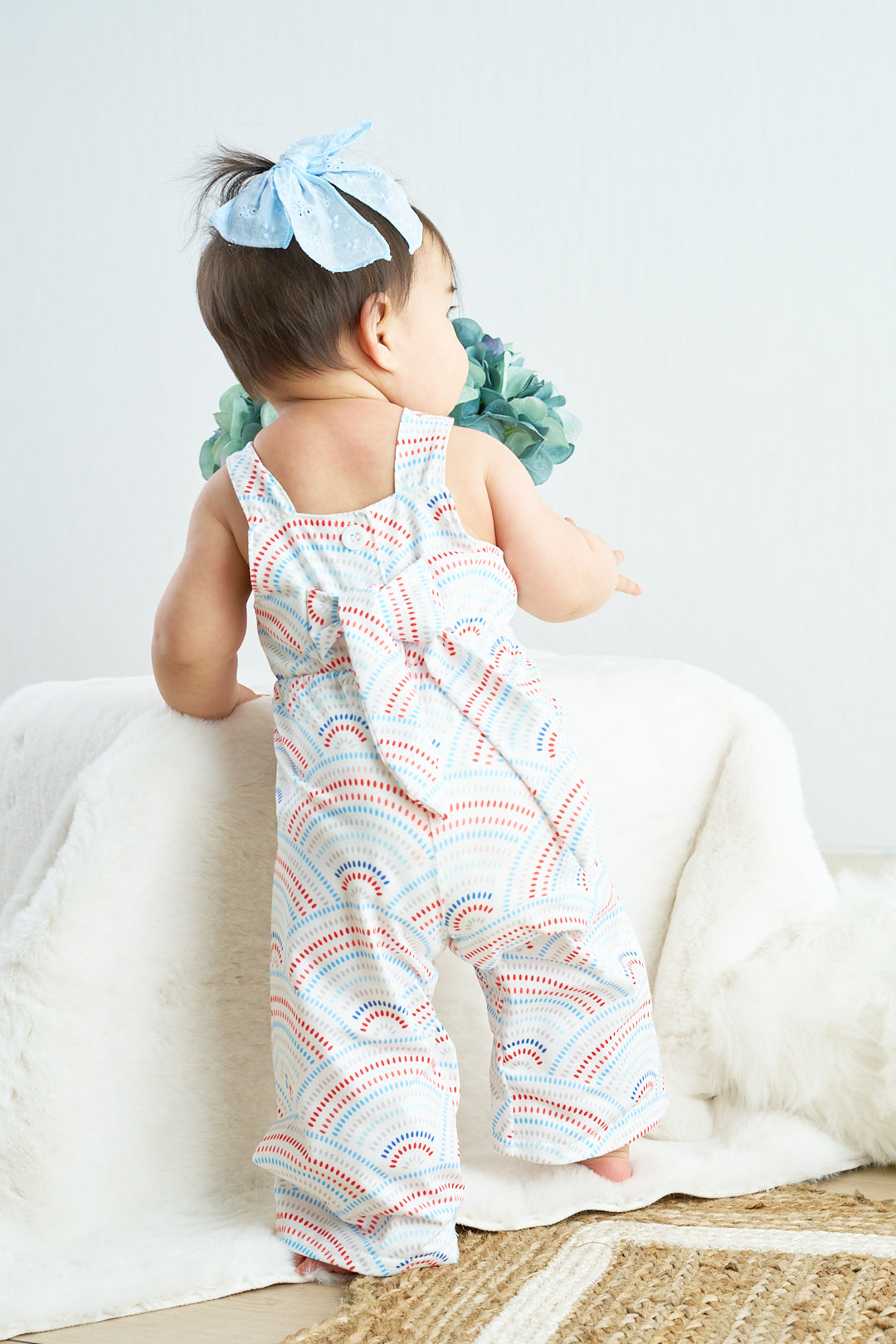 Rainbow print girl jumpsuit