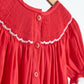 Red candy hand smocked dress