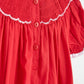 Red candy hand smocked girl romper