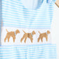 Blue puppy hand smocked boy stripe jonjon