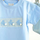 Blue easter bunny hand-smocked boy set
