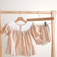 Khaki he is risen hand-smocked girl bloomer set