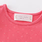 Platinum pink dot puff sleeve girl top