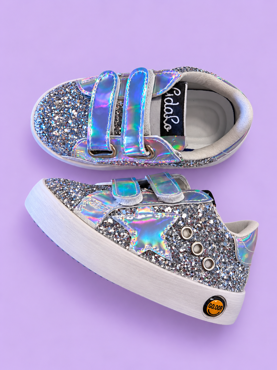 All Silver Sparkle Velcro