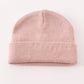 Pink ribbed basic knit beanie