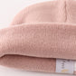 Pink ribbed basic knit beanie