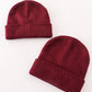 Burgundy ribbed basic knit beanie