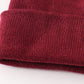 Burgundy ribbed basic knit beanie