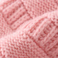 Pink pompom cable beanie