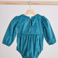 Teal velvet lace girl bubble