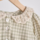 Green gingham flannel lace bubble