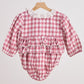 Pink lace flannel gingham bubble