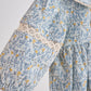 Blue floral corduroy lace bubble