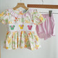 Sweet island character hand smocked bloomer set