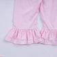 Mint christmas nutcracker hand smocked gingham ruffle pants set