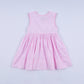Pink princess hand smocked plaid dress