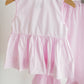 Pink princess hand smocked plaid ruffle pants set
