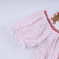 Red gingerbread hand smocked ruffle pants set