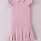 Pink active ruffle dress set