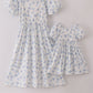 Blue seashell bow mom&me dress