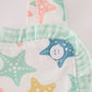 Blue seashell bow ruffle bubble