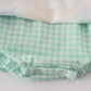 Blue seashell bow ruffle bubble