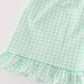 Blue seashell bow ruffle shorts set