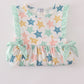 Blue seashell bow ruffle shorts set
