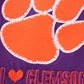 Purple I love clemson applique ruffle bubble