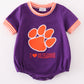 Purple I love clemson applique bubble